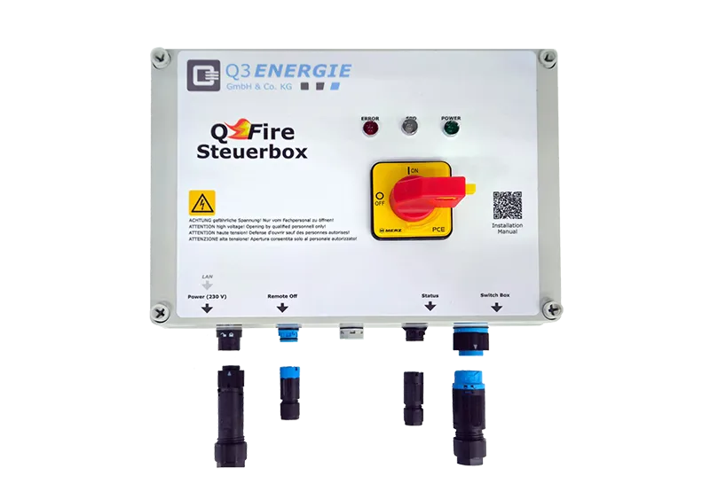 QFire Feuerwehrschalter Steuerbox Übersicht Gegenstecker