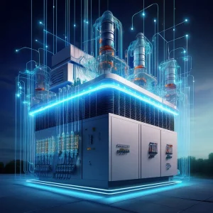 Futuristische Trafostation